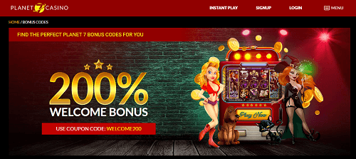 codes bonus du casino planet 7